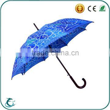 high quality fashional design full heat transfer printing straight rain umbrella