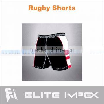 black white sublimated rugby short