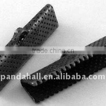 Iron Ribbon Ends, Black Color, 16x8x3mm hole: 7mm(E183-B)