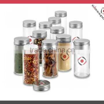 Wholesale Glass Bottle for Spice Pepper and Salt with Metal Screw Cap