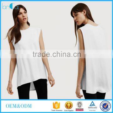 OEM Service Sleeveless Long Loose Crop Tops Fancy Ladies Tops Latest Design