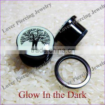 Wholesale Acrylic Cool Ear Tunnel Piercing Glow In The Dark Ear Plug [UV-RT199]