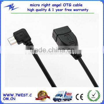 Male L 90 Degree to A Female Micro USB OTG Cable Right Angle Micro USB Cable for Android Smart phone