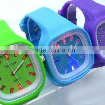NEW HOT SELLING Square Jelly Quartz Wrist Bracelet Sports Unisex Silicone LED Watch 12colors Choose photo-3