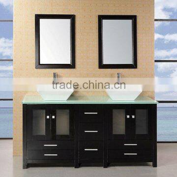 Espresso finish Solid wood bathroom Vanity