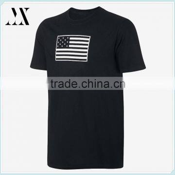 Soft cotton rib crew neck men's short sleeve printed t-shirt