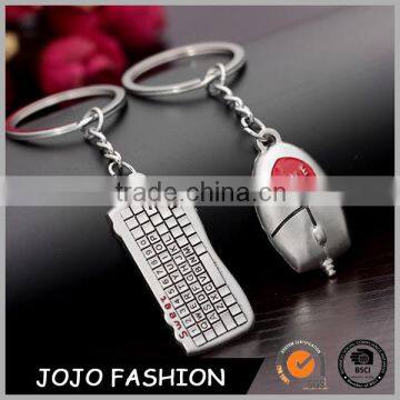 Popular Couple Sterling Silver Jewelry Mouse Keyboard Couple Keychain