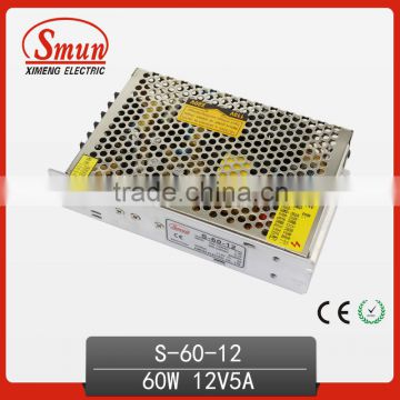 60W 12V 5A Switching Mode Power Supply For Lighting System S-60-12