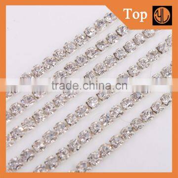 Ex-factory Crystal rhinestone cup chain for wedding dress