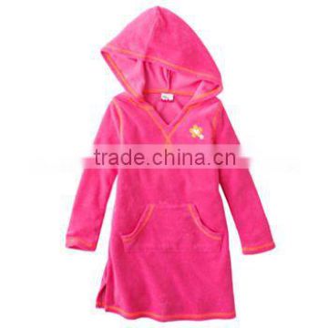 Children long sleeve knit fabric hoodi dress