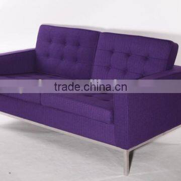 Two Seat Color Wool Fabric Living Room Furniture Deep Purple Sofa Sale photo-2