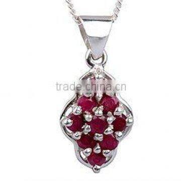 Natural 2014 Fashion 925 Silver Gemstone Pendants, Designer Ruby Silver Pendants