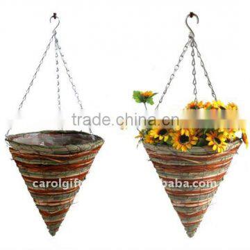 Nature Red Rattan Cone hanging planter - Nature Red Rattan hanging basket - Nature Red Rattan hanging flower pot