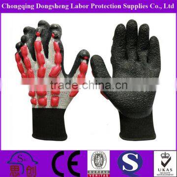 Anti-impact 10G T/C Shell Latex Crinkle Coated Safety work glove manufacturer