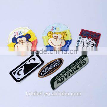 2017 Direct factory No MOQ High quality colorful woven patch, embroidered patch,woven label,print label,hangtag