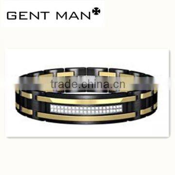 New styles Gold and black Titanium Bracelet Jewelry Men Bracelet Model Stainless steel Jewelry