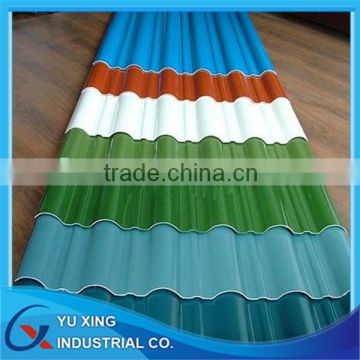 painted galvanzied corrugated steel sheet / color coated curved steel roofing sheet