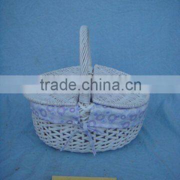 sell white willow basket with handle