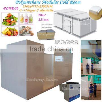 Polyurethane modular cold storage room to store foods 3.5ton