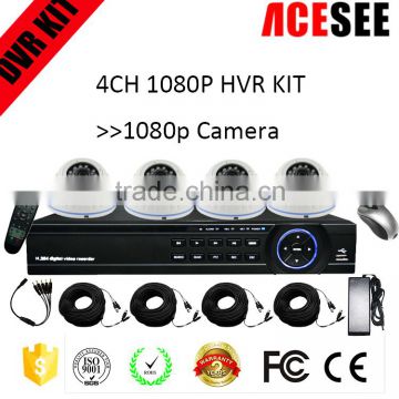 New high quality ACESEE indoor dome 1080p ahd camera cctv kit 4 channel