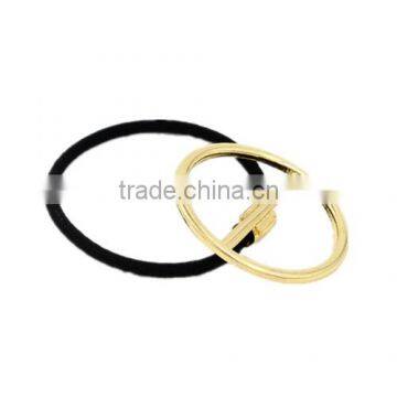 A-1135 Gold Plated Hair Black Bands Jewelry Hollow Circle Half Stick Pendant Head Bands For Women