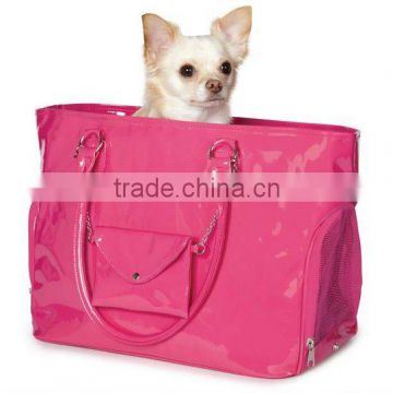 pink patent leather fashionable dog handbags/pet shoulder bags