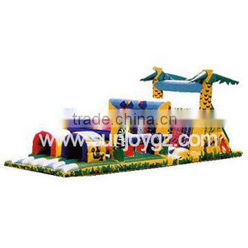 Hot sale giant multi color inflatable obstacle course toys for kids and adults for commercial use