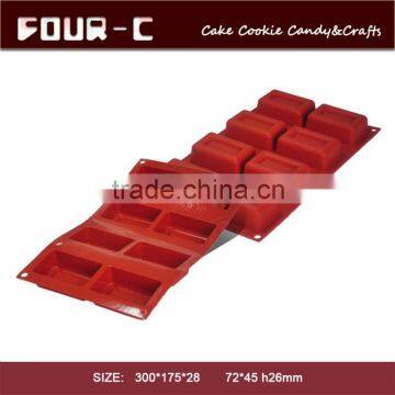 8 cup classic rectangle silicone mould for cake decorating