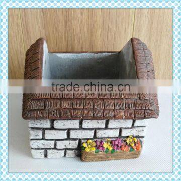 cheap house shape handmade cement mini flower pot, garden pot, house shape planter pot