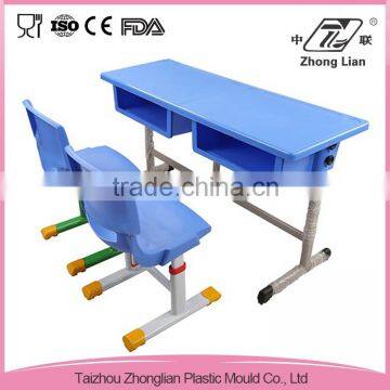8-16ages Plastic Adjustable Design Steel Legs Double School Desk Prices photo-5