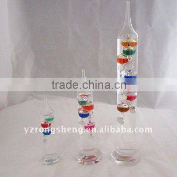 colorful home glass galileo thermometer