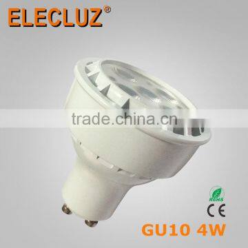 Elecluz led bulb gu10 4w 60*50mm ac100-240v 45 degree beam angle 330lm gu10 spotlight 4W led spotlight gu10 factory price