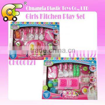 Girls toys plastic cooking set kitchen play set for kids