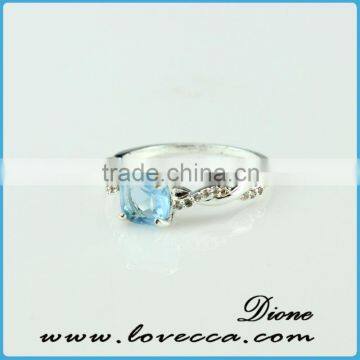 New arrival Fashion Jewelry light blue big crystal Ring Gemstone Ring