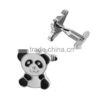 2015 new arrival hot selling 3D panda customized custom engraved logo cufflinks