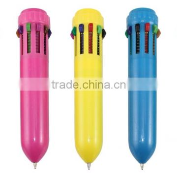 Different 10 colors ball pen with plastic material