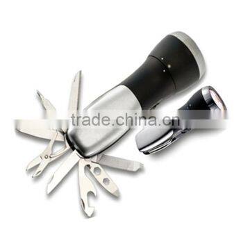 Ningbo JELO Hot Sales Promotion Multi Function Tools Camping Accessories 4LED and Red Torch Classic Army Knife Flashlight photo-2