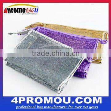 Promotionl zipper top mesh with PVC cosmetic bag