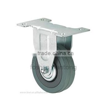 Grey Rubber Wheel Light Duty Fixed Caster Wheel