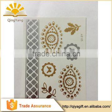 New Fashionable custom body golden arabic temporary tattoo