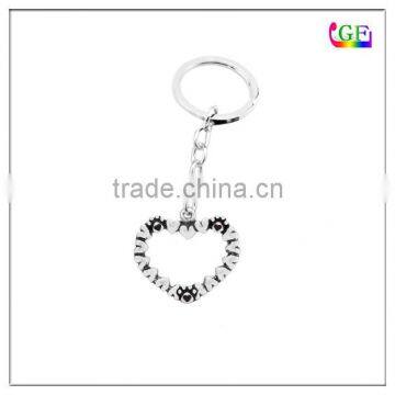 Engraved paw heart shape tag keyring