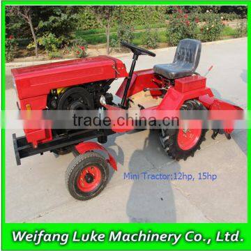 cheap 15hp 4 wheel tractor with the same implement of hand tractor