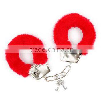 Novelty Handcuffs, red colored, 4 assorted, in polybag.