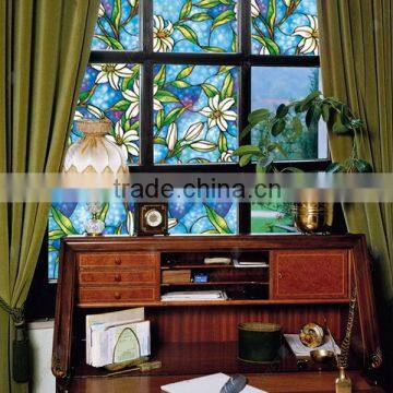 Flowers Stained Glass Privacy Window Film