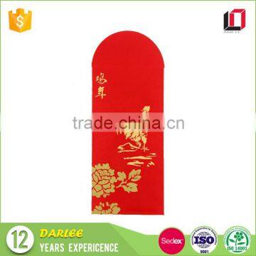 2017 rooster new year design silk screen printing ang pow hongbao chinese made red packet