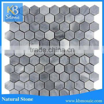 Home decoration hexagon bardiglio gray mosaic marble