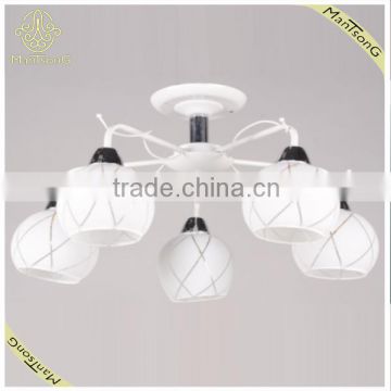 2016 New Style 5 Lights White Color Flower Shade Ceiling Pendant Light, Lamp Fixture