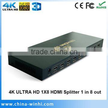1x8 1 in 8 out 5V 1A Support 3840*2160p 3D video splitter hdmi converter