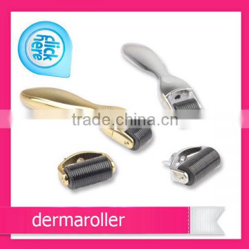 Zgts Derma Roller Skin Whitening Micro Derma Rolling System DRS Micro Derma Needle Roller Golden Skin Micro Derma Roller 600 Needles Stainless Needle Skin Roller