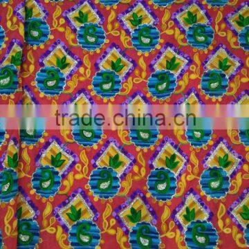 Multi color Chain Sitich Embroidery Fabric